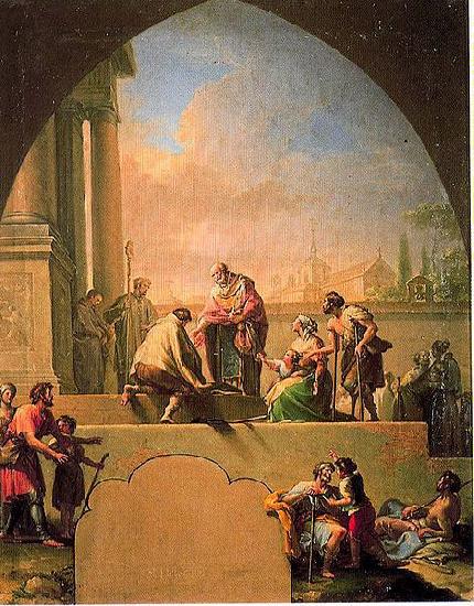 Francisco Bayeu Charity of Saint Elladius of Toledo, oil painting by Francisco Bayeu. Cathedral of Toledo cloister France oil painting art